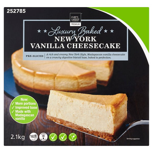 Chef's Larder Premium Luxury Baked New York Vanilla Cheesecake (2.1kg)
